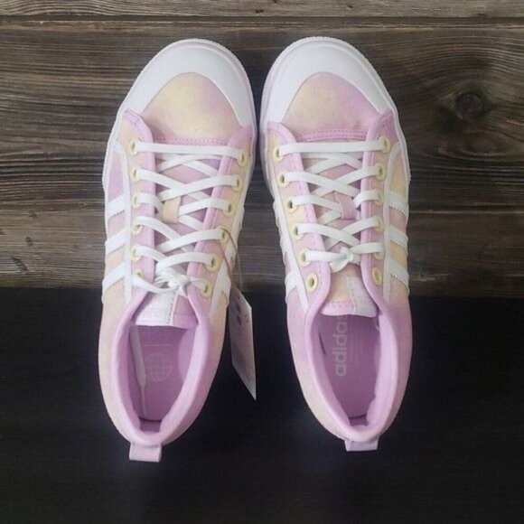 New Adidas Nizza Womens Platform Shoes Size 8 Tie Dye Summer Festival Streetwear - Picture 8 of 10